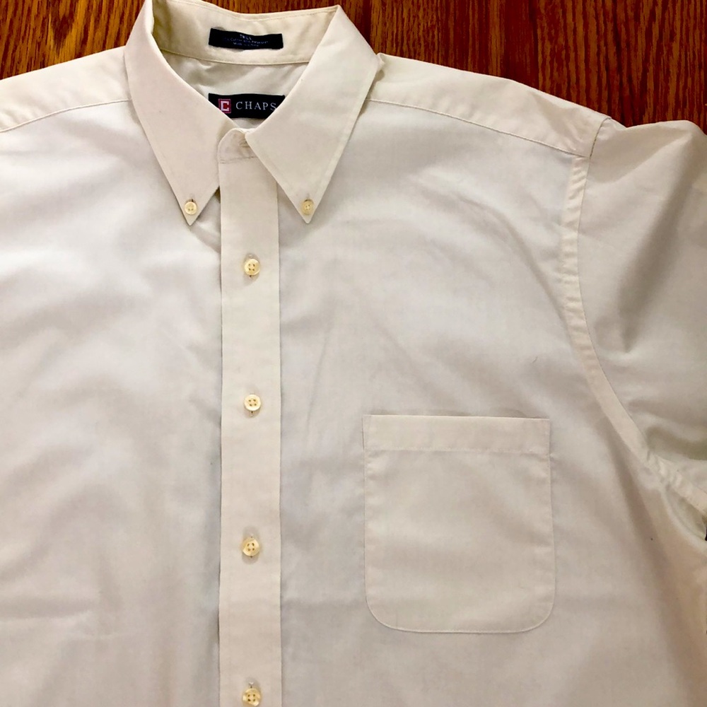 Men's light tan button down Shirt size large - Picture 2 of 9